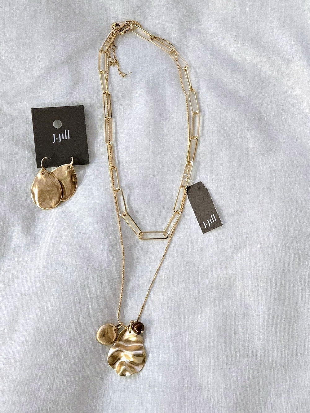 J. Jill Gold-Tone Layered Necklace & Earring Set - Gold